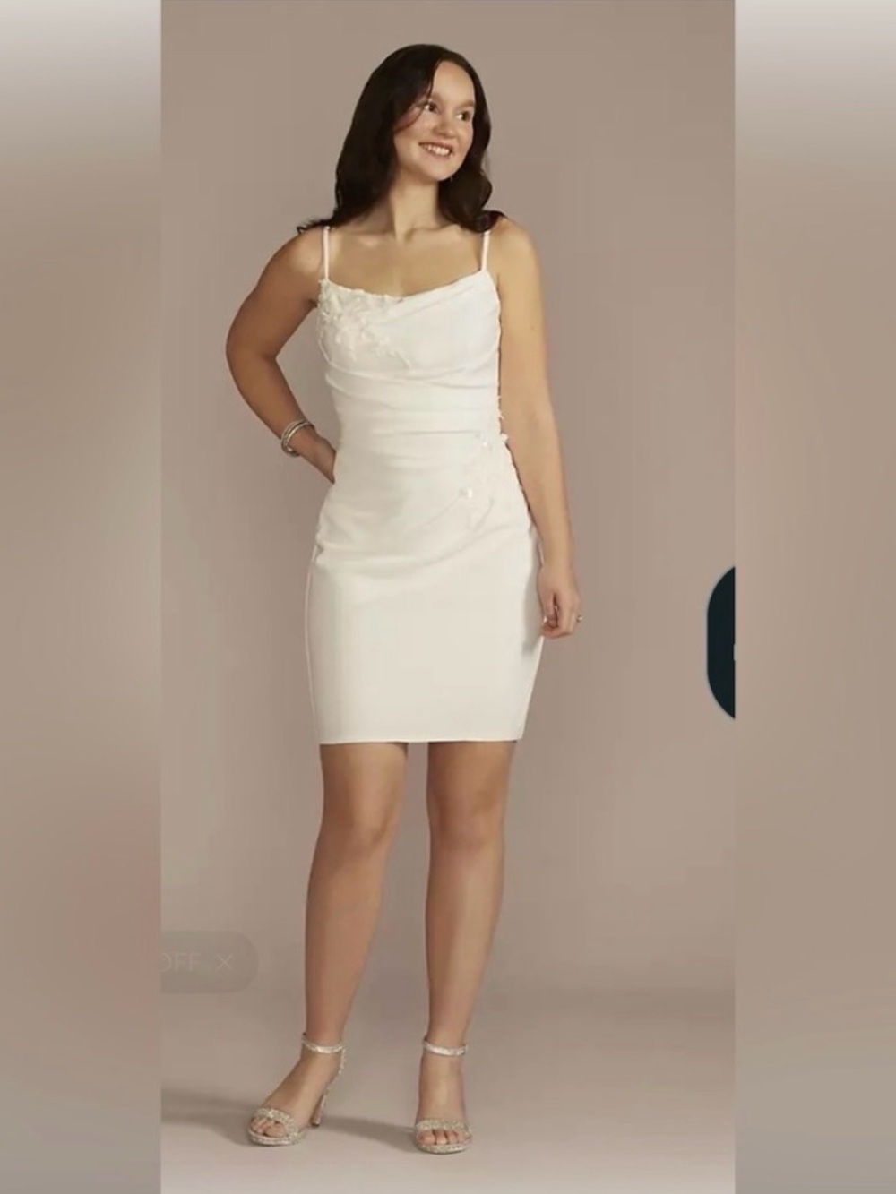 3D FLORAL LACE APPLIQUE CREPE MINI DRESS (Size 2)